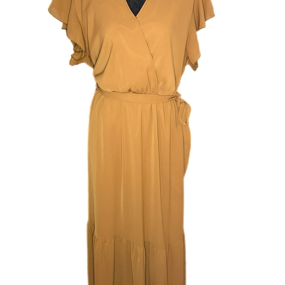 PrettyGarden Maxi Wrap Dress with Ruffle Sleeves size XL - Picture 2 of 9
